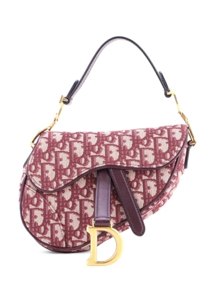 Christian Dior Pre-Owned Saddle Handbag Oblique Canvas Mini shoulder bag - Red