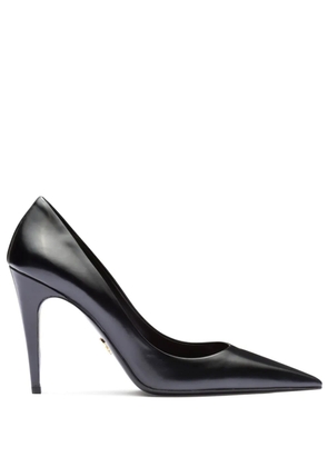 Prada 100mm brushed-leather pumps - Black