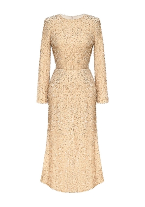 POST MERIDIEM sequin-embellished velvet midi dress - Neutrals