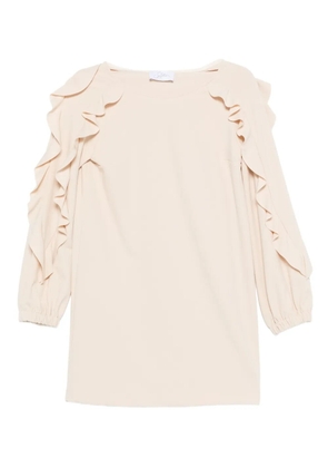 SO ALLURE ruffled mini dress - Neutrals