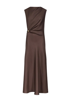 LouLou de Saison Roan draped metal-ornament midi dress - Brown