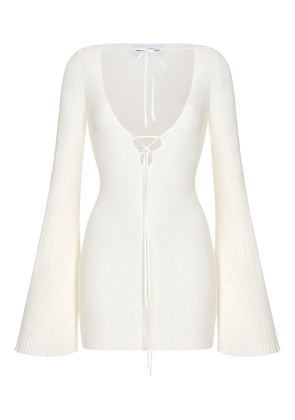 KOROBEYNIKOV ribbed-knit mini dress - White