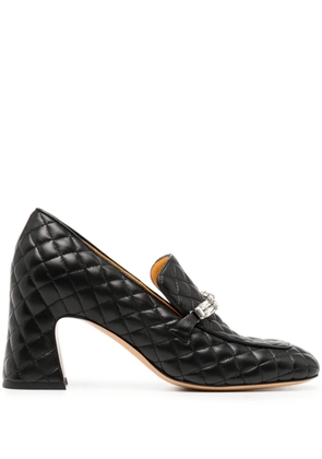 Madison.Maison 70mm quilted crystal-embellished pumps - Black