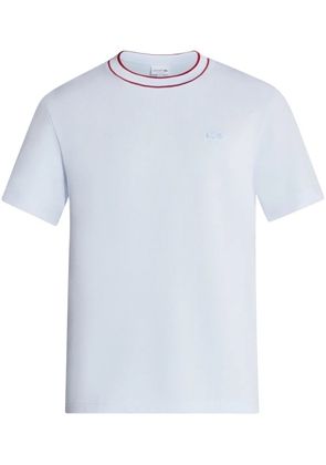 Lacoste stripe-collar cotton piqué T-shirt - Blue
