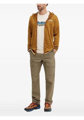 adidas hooded zip-up performance jackets - Brown