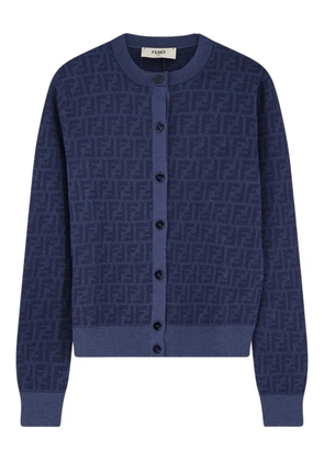 FENDI FF-pattern buttoned cardigan - Blue