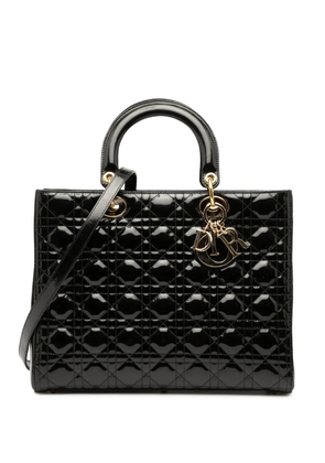 Christian Dior Pre-Owned 2013 Large Patent Cannage Lady Dior satchel - Black