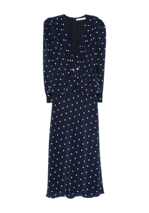 Alessandra Rich polka dot-print midi dress - Blue