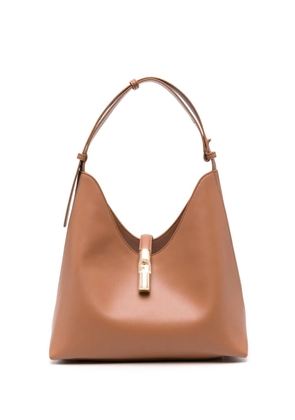 Furla logo-plaque tote bag - Brown