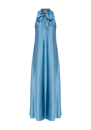 Forte Forte bow-neck sleeveless maxi dress - Blue