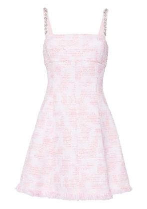 Oscar de la Renta crystal-embellished tweed minidress - Pink