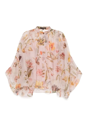 Biyan lightweight gathered long-sleeved blouse - Pink