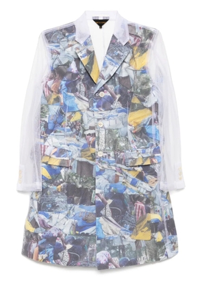 Comme Des Garçons graphic-print coat - White