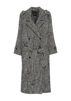PINKO herringbone-pattern belted coat - Black