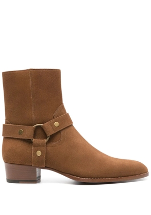 Saint Laurent Wyatt suede boots - Brown