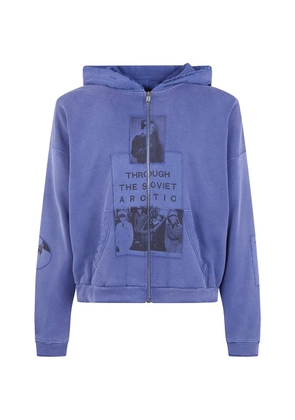 Enfants Riches Déprimés patchwork zip-up hoodie - Blue