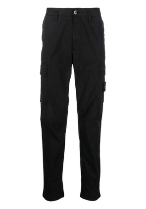 Stone Island Compass-motif tapered trousers - Black
