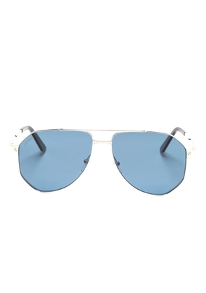 Cartier Eyewear Santos de Cartier pilot-frame sunglasses - Silver