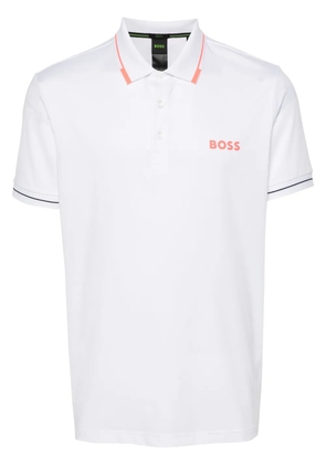BOSS logo-print polo shirt - White