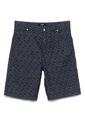 FENDI embroidered bermuda shorts - Blue