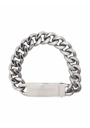DSQUARED2 logo plaque chain-link bracelet - Silver
