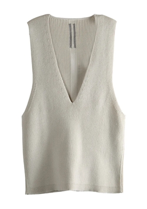 Rick Owens V-neck ribbed top - Neutrals
