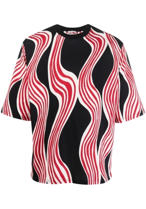 Moncler abstract-print short-sleeve T-shirt - Black
