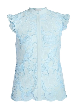 ERDEM floral-lace sleeveless top - Blue