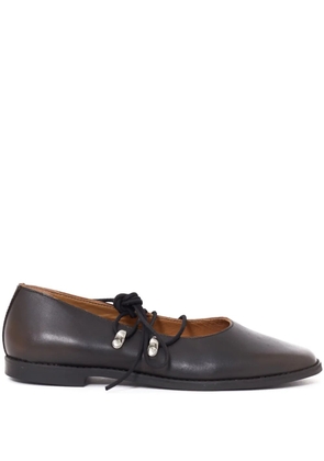 mfpen lace-up leather ballet flats - Brown