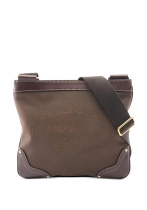 Prada Pre-Owned 2000 logo-embroidered shoulder bag - Brown
