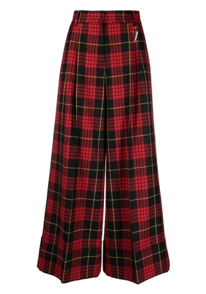 Roberto Cavalli plaid wide-leg trousers - Red