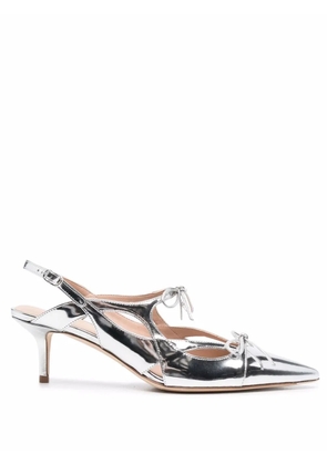 Scarosso x Paula Cademartori Cinderella leather pumps - Silver