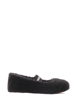 Moon Boot shearling ballerina flats - Black