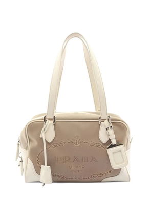 Prada Pre-Owned 2000s logo jacquard Boston bag - Neutrals