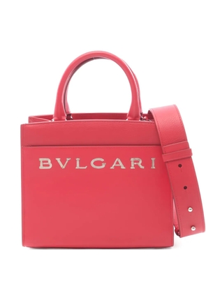 Bvlgari Pre-Owned logo-detail leather tote bag - Red