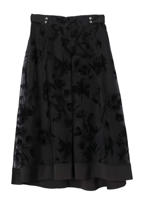 3.1 Phillip Lim embossed-florals midi skirt - Black