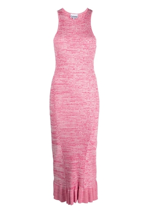 GANNI knitted midi dress - Pink
