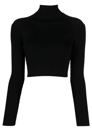 Materiel roll-neck ribbed-knit jumper - Black