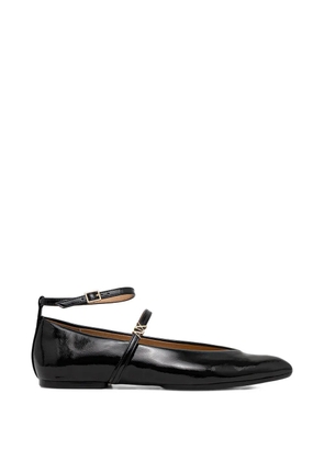 Armani Exchange pointed strap ballet flats - Black