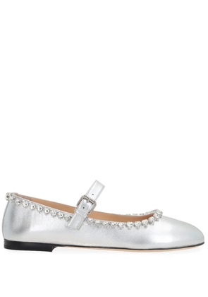 MACH & MACH Audrey crystal-embellished ballet pumps - Silver