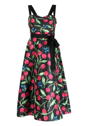 Carolina Herrera all-over cherry-print dress - Black