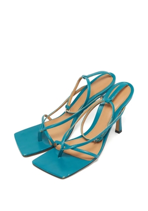 Bottega Veneta Pre-Owned square-toe leather sandals - Blue