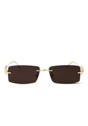 Cartier Eyewear studded rectangle-frame sunglasses - Gold