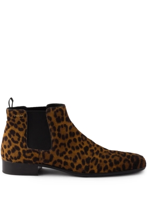 Prada Printed Elasticated Booties - Brown