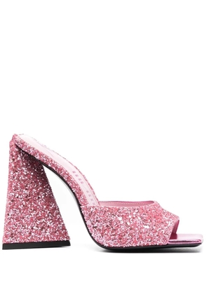 The Attico Devon 115mm sequin-embellished mules - Pink