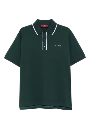 Gucci logo-embroidered polo shirt - Green