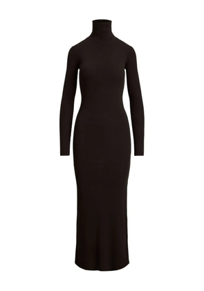 Polo Ralph Lauren turtleneck ribbed midi dress - Brown