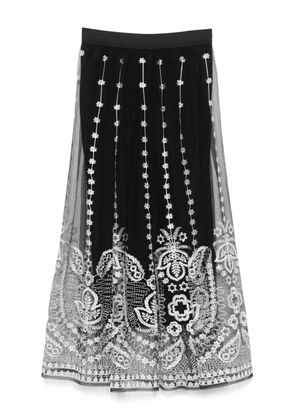 Maje lace-detail maxi skirt - Black
