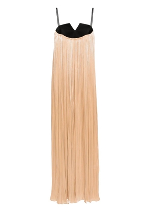V:PM ATELIER Powder plissé gown - Neutrals