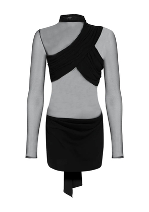 The New Arrivals Ilkyaz Ozel open-back mesh mini dress - Black